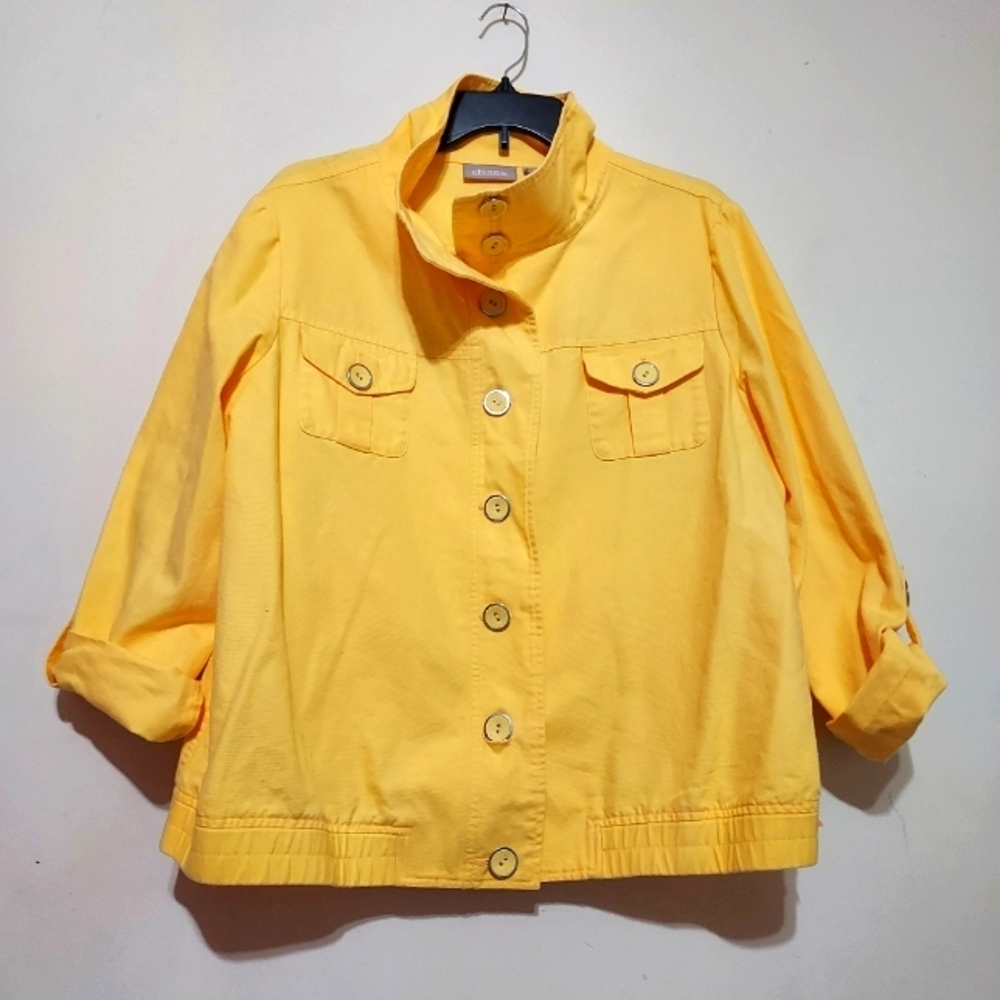 Chico's Cotton Yellow Jacket